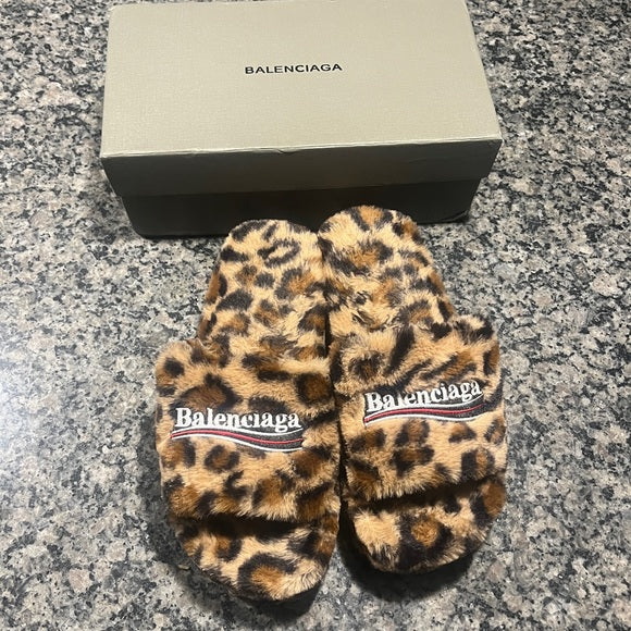 BALENCIAGA FUR SLIDES