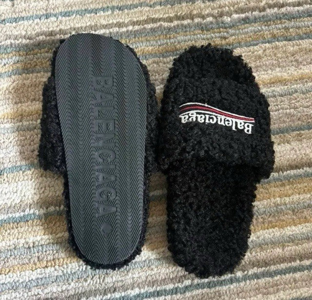 BALENCIAGA FUR SLIDES